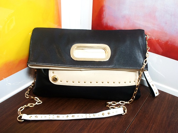 雑誌掲載/Dith/バイカラースタッズショルダー/クラッチ/70