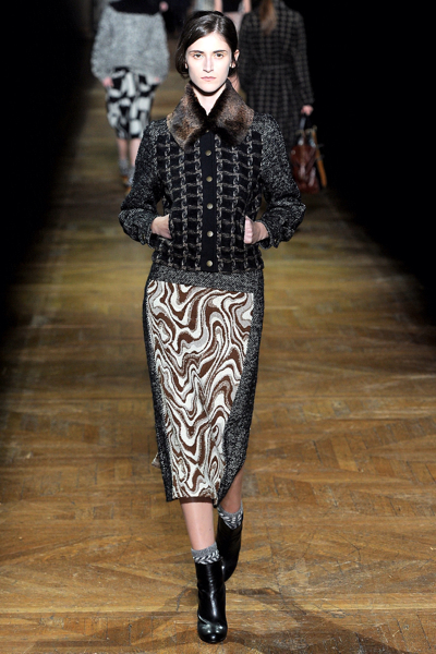 11AW Dries Van Noten ラビットファー ティペット マフラー(ドリス 