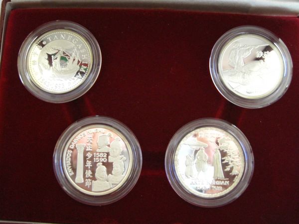 ポルトガル銀貨セット、日本ーポルトガル友好450年 ポルトガル・日本 友好450周年記念 200ESC銀貨セット PROOF(ヨーロッパ