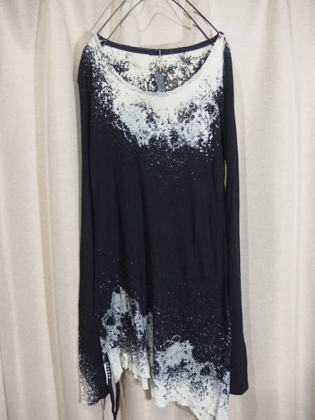 新品 KMRii ケムリ マグノリア柄スプラッシュロングニット 黒 3