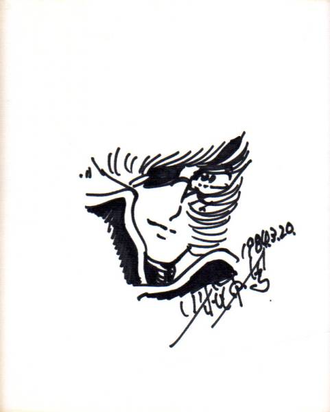 小松原一男　直筆サイン色紙　キャプテン・ハーロック_1