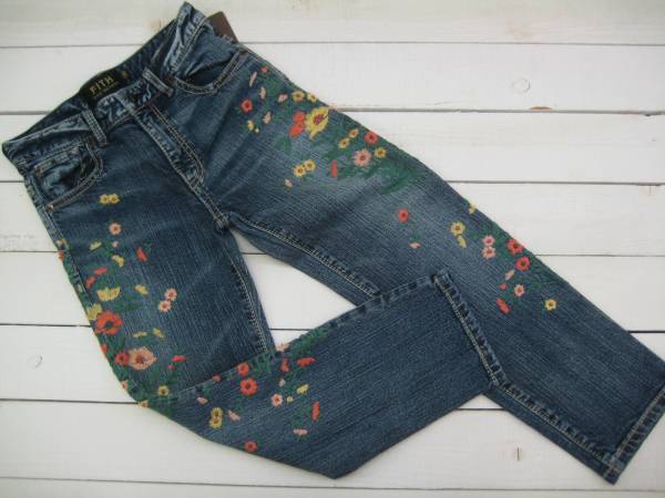 【130cm】新品処分◆Fith/フィス◆STRETCH DENIM FLOWER LPN◆