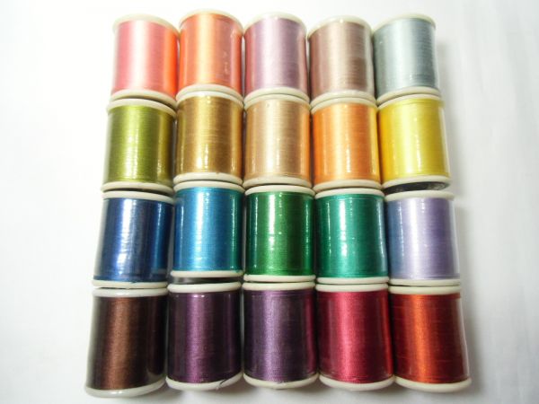 ◆未使用 シルクステッチ ミシン糸 20個セット 絹100 堅牢染