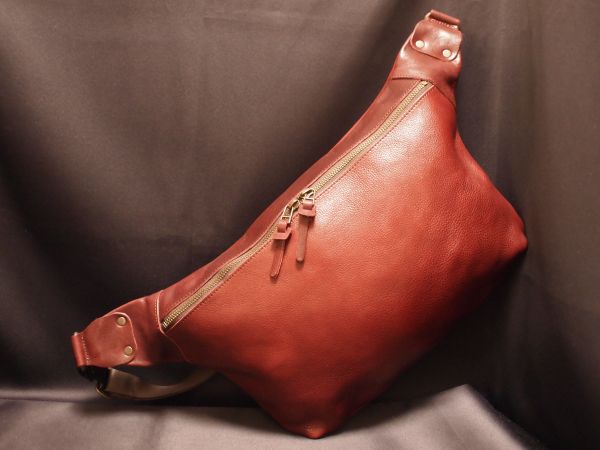 caldoaハンドメイド国産旅行用鞄★Cレザーボディバッグ特大WI434