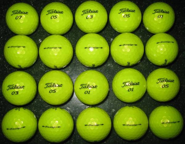 カラーロストボール　タイトリストプレステージ　イエロー　20個