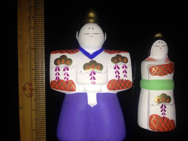 京陶人形　はまぐり雛　金屏風・飾り台付き　美品　箱入り_2