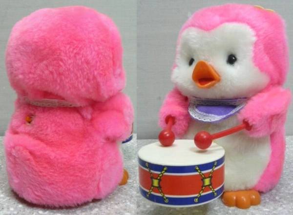 激珍○可動品1982 IWAYA☆リズムペンギン☆幸せを呼ぶピンク色(電気
