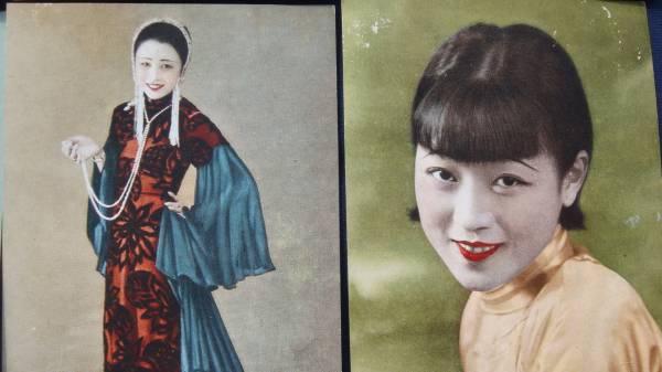 戦前絵葉書 満州 美人女優 8枚 満州国郵政明新片(絵はがき、ポスト