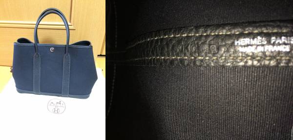 エルメス　ガーデンパーティ３０ TPM Q刻印　黒トワルオフィシエ