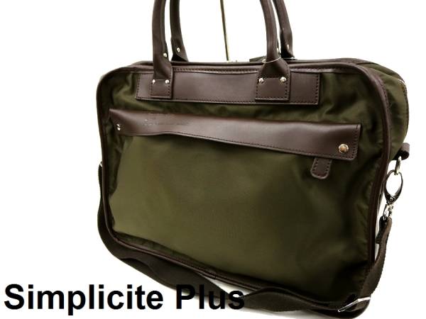 新品 SIMPLICITE ナイロンレザー2WAYブリーフケース/a9715