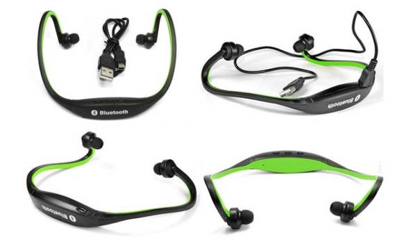 スマート スポーツ邪魔にならないBluetoothイヤホン グリーン