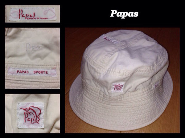 高級Papasパパス☆ロゴ刺繍&ワッペン付ハット★L