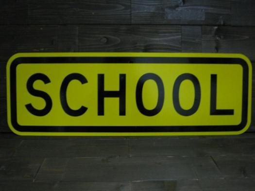 BUS STOP AHEAD ロードサイン アメリカ 標識 サイン SCHOOL School