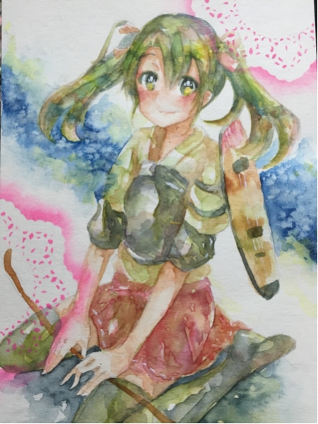 同人手描きイラスト リクエストキャラ 色紙 水彩 手描きイラスト 売買されたオークション情報 Yahooの商品情報をアーカイブ公開 オークファン Aucfan Com