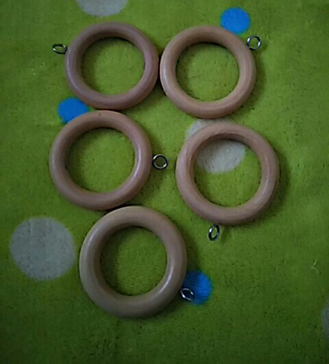 カーテン用品　木製リングランナー5個_1