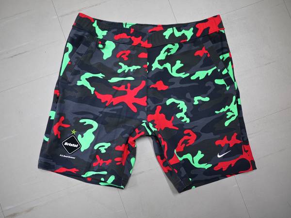 ☆2014S/S FCRB SWEAT HALF PANT 迷彩 S bristol REDカモ
