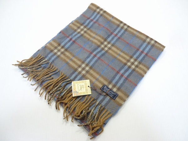 ⑨正規品burberryバーバリーカシミアマフラーノバチェック美品