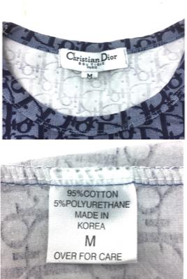 美品 送料無料 ChristianDior 七分袖トップス Mサイズ 白ライン