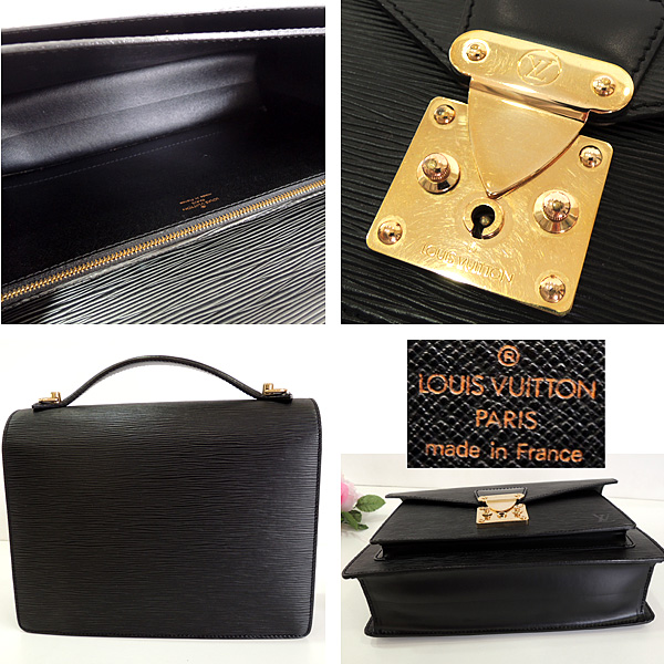 ルイヴィトン ハンドバック モンソー エピ ブラック M52792 602