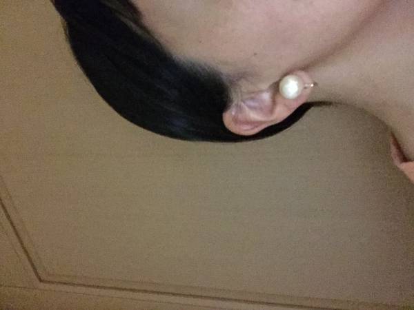 美品 ビッグコットンパール イヤリング_3