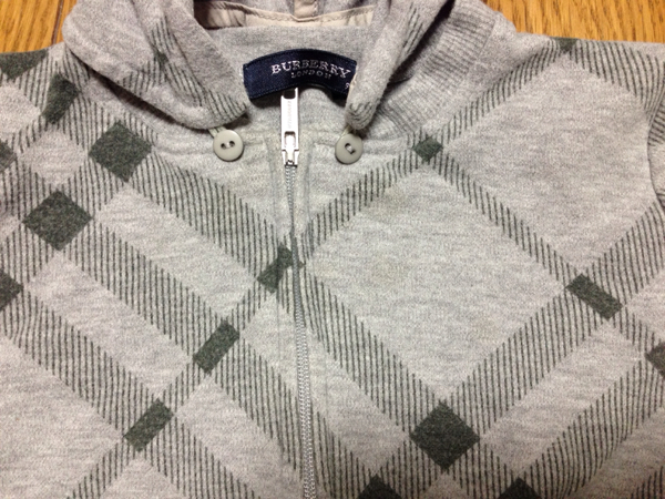 バーバリー バーバリー☆チェックパーカー グレー 90 チェックパーカー