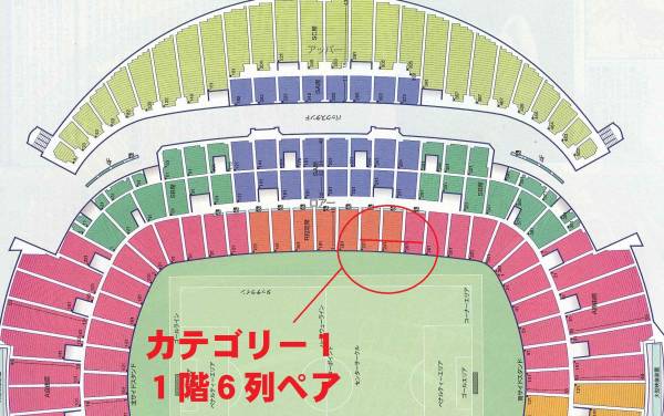 即決【カテ1◆1階6列ペア】W杯予選 6/16 日本代表vsシンガポール