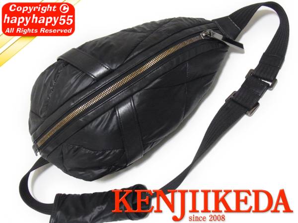 ■KENJIIKEDAキルティング レザー ボディバッグ◆ケンジイケダ革