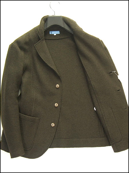 美品 リネアトレンタノーベ 伊製ウール縮絨ジャケットL茶★J8292