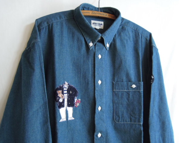 【試着のみ SINA COVA シナコバ インディゴ染 デニムシャツ LL】