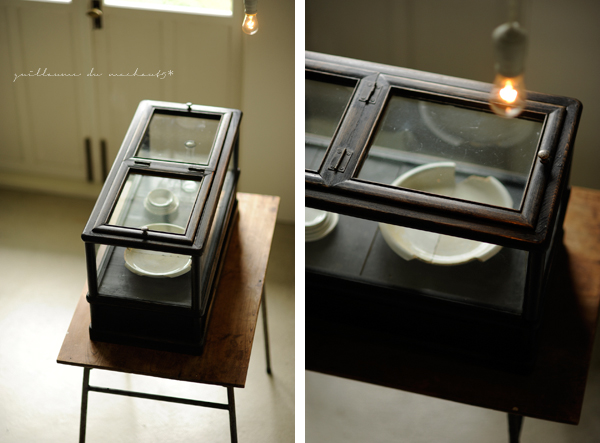 guillaume du machaut5＊木枠のアンティークガラスケース