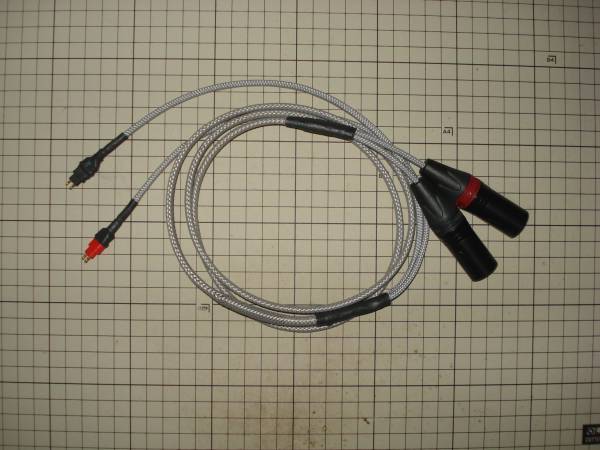 HD650用 XLR3ピン×2 バランスケーブル 灰色メッシュ 1.5M送料込