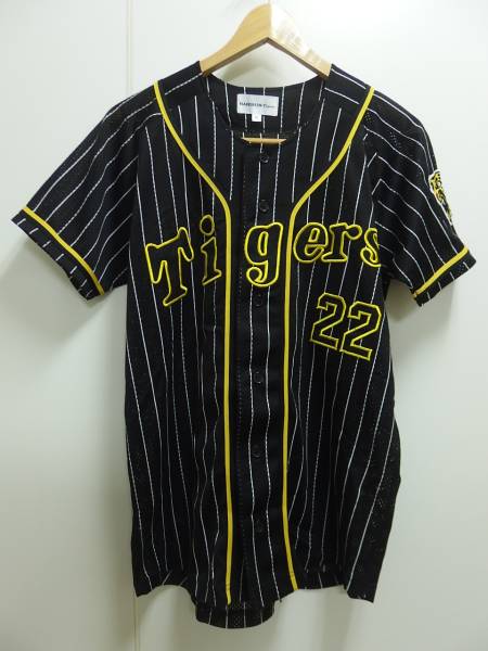 【希少】阪神タイガース 藤川球児　22 ミズノ応援ユニフォーム　黒 美品☆阪神タイガース #22藤川球児 縦縞応援ユニフォーム 黒 M☆(応援