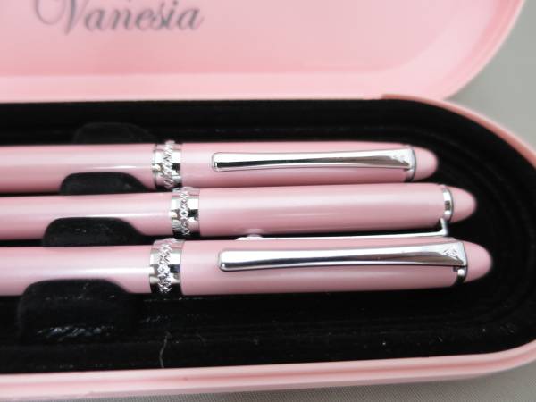 Vanesia ピンク 万年筆 ボールペン シャープペン 3本セット(万年筆一般
