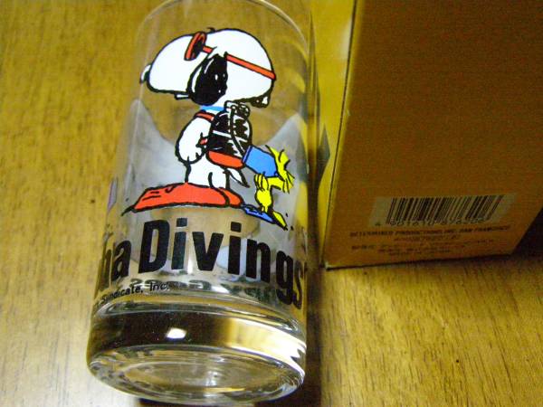 未使用　スヌーピー　グラスコップ　スキューバダイビング　_3