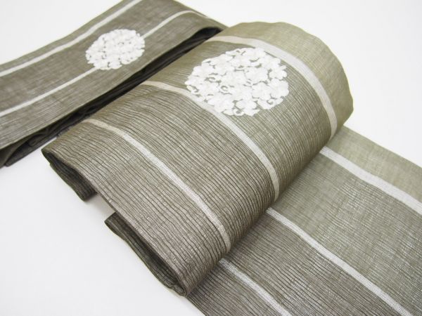 ゆめsaku 新品 刺繍“夏を彩る花刺繍の帯姿”なごや帯 m-20