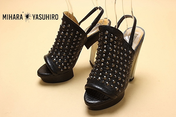 MIHARA YASUHIRO / ミハラヤスヒロ スタッズレザーサンダル 27 ○MIHARA YASUHIRO/ミハラヤスヒロ スタッズ レザー サンダル22h み 靴