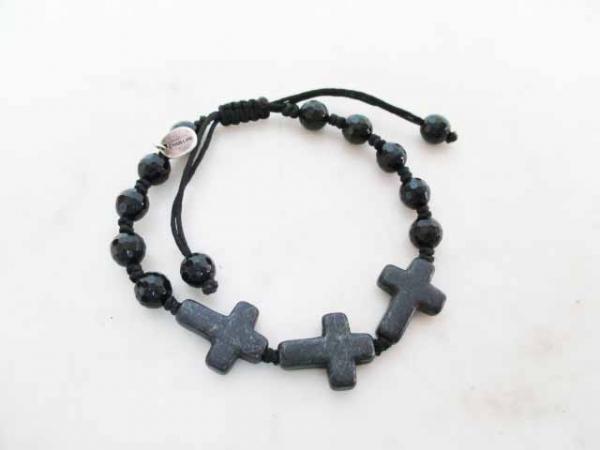チャン ルー CHAN LUU オニキス クロス ブレスレット 黒●▲