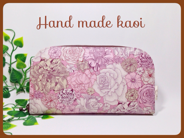 ハンドメイド長財布*ラミネート*リバティ Dulwich Park pink