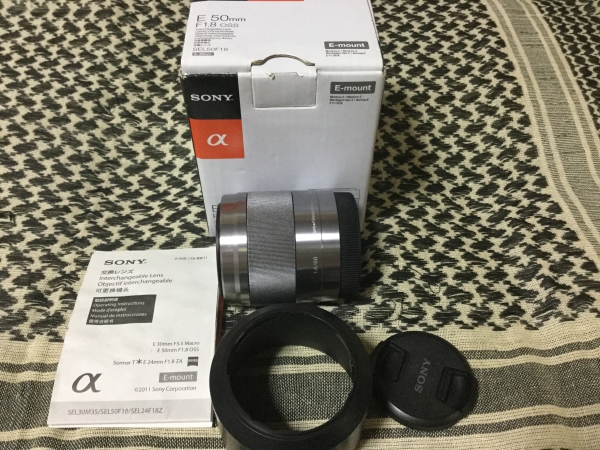 sony、Eマウント50mmF1.8OSS単焦点レンズシルバー美品！箱付