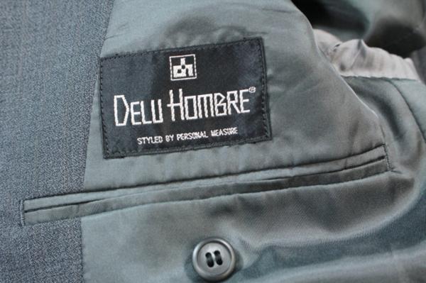 美品DELU HOMBRE日本製高品質毛100％スーツ上下52濃灰A5相当 1(B(M 