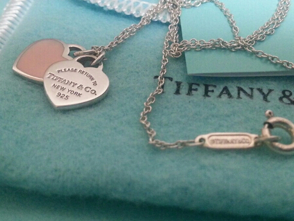 ティファニー リターン トゥ ダブル ハート ネックレス☆ピンク