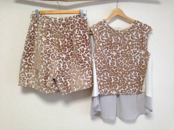 新品同 ROSE BUD ローズバッドパイソン柄 ツイード セットアップ