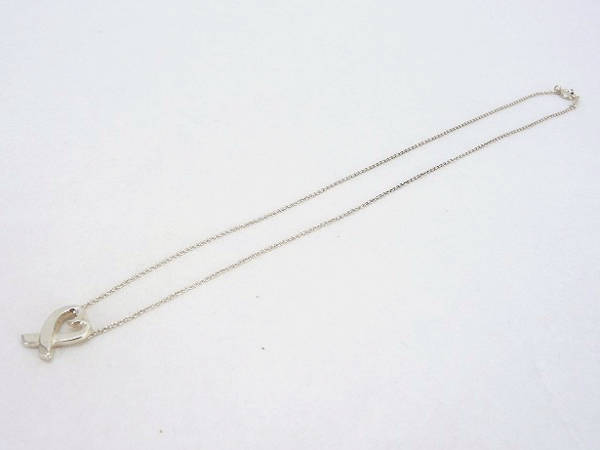 1円 ティファニー 925 ピカソ ラビングハート ネックレス AL617