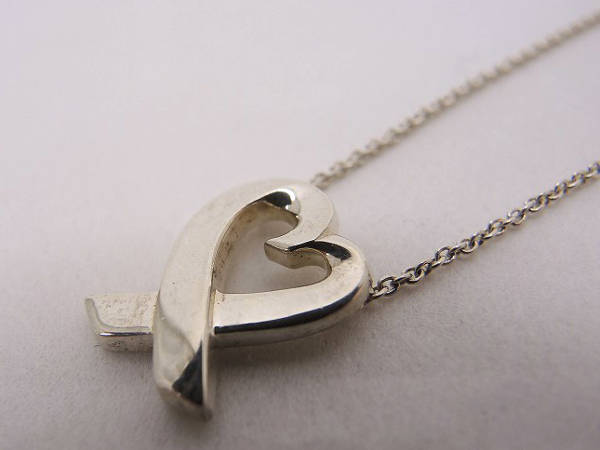 1円 ティファニー 925 ピカソ ラビングハート ネックレス AL617