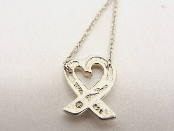 1円 ティファニー 925 ピカソ ラビングハート ネックレス AL617