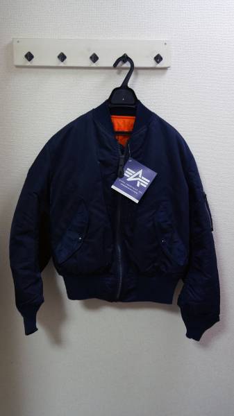 即決 美品 希少 90s USA製 アルファ MA-1 ネイビー 新品】ALPHA MA-1 ネイビー デッドストック MADE IN USA 即決☆90s