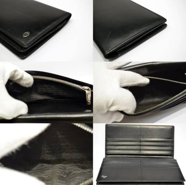 カルティエ パシャ レザー 長財布 黒 メンズ Cartier