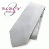 新品 ココン COCON 柞蚕サテンソリッド ネクタイ シルバーco0091
