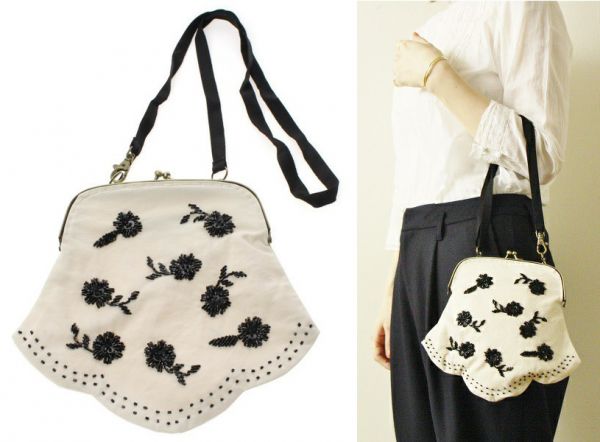 今期完売 ネセセア 刺繍がま口バッグ nesessaire haupia 結婚式