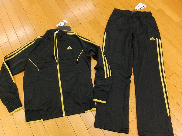 SS648 アディダス adidas新品EXILEコラボ黒ジャージ上下セットL